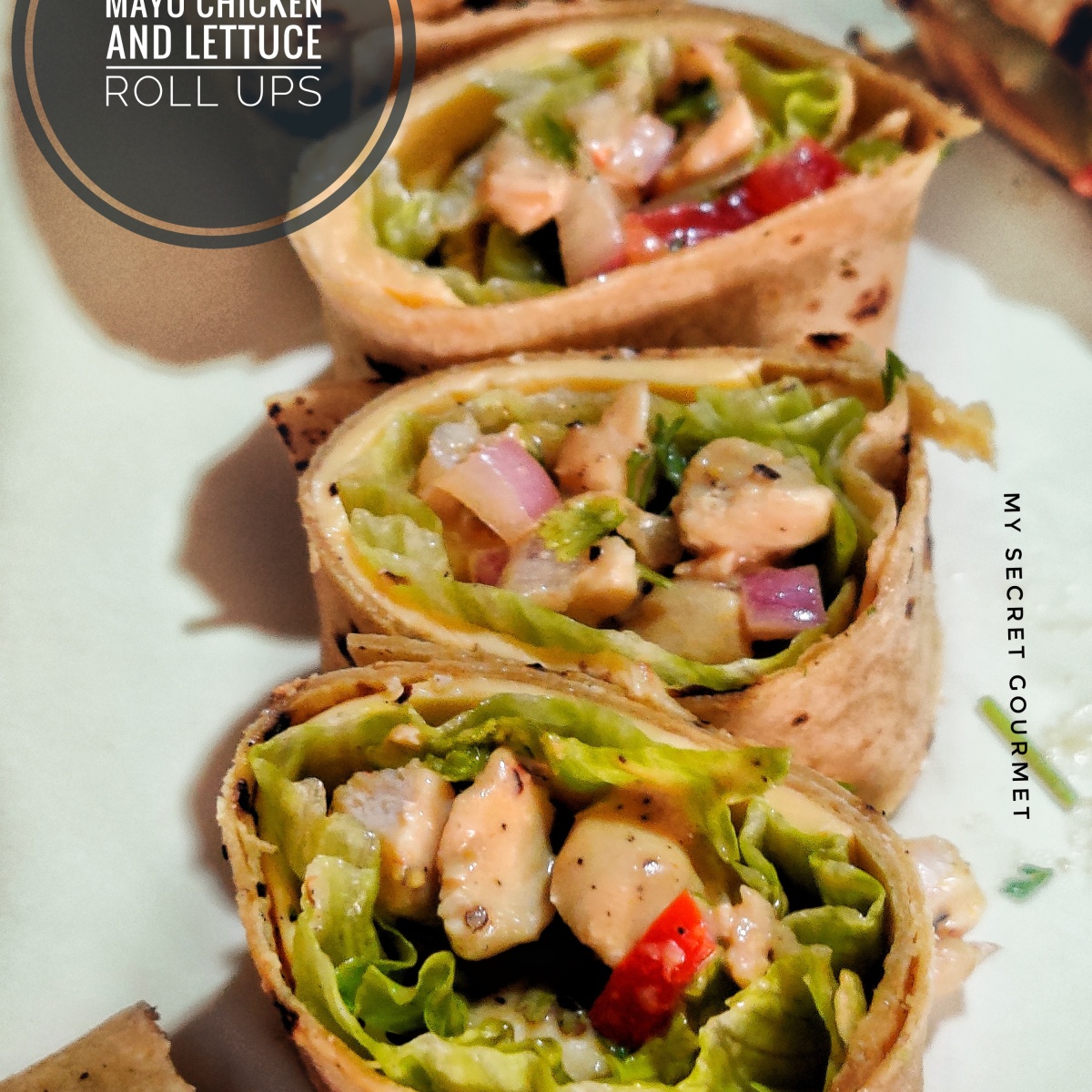 Mayo Chicken and Lettuce Roll Ups