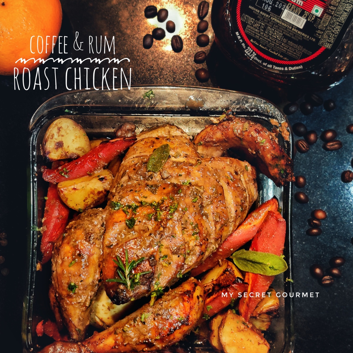 Coffee and Rum Whole Roast Chicken